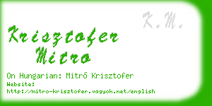 krisztofer mitro business card