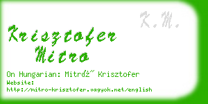 krisztofer mitro business card